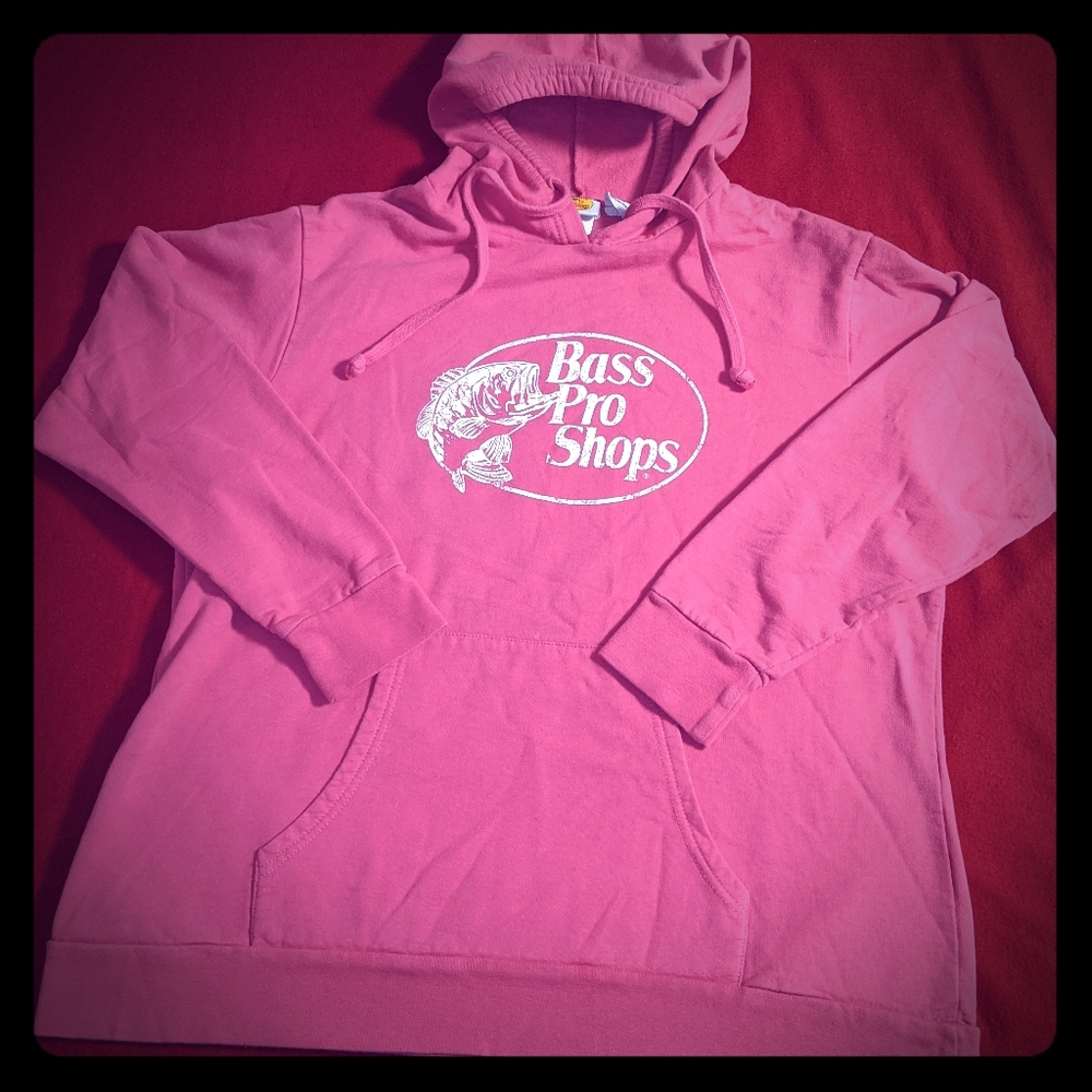 Pink Bass Pro Shops Hooded Sweatshirt Size XL